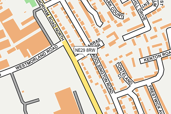 NE29 8RW map - OS OpenMap – Local (Ordnance Survey)