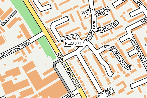 NE29 8RY map - OS OpenMap – Local (Ordnance Survey)