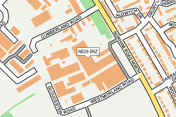 NE29 8RZ map - OS OpenMap – Local (Ordnance Survey)