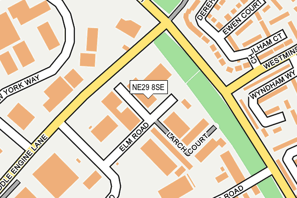 NE29 8SE map - OS OpenMap – Local (Ordnance Survey)