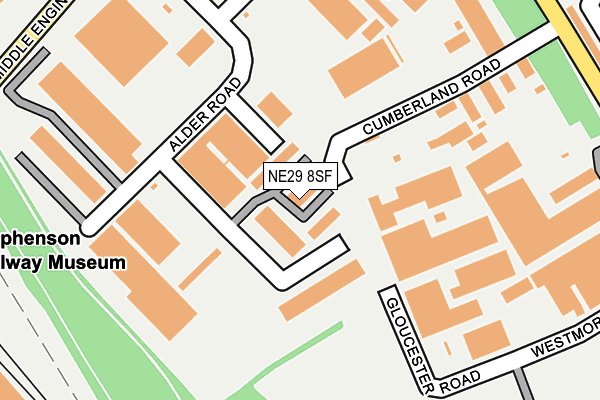 NE29 8SF map - OS OpenMap – Local (Ordnance Survey)