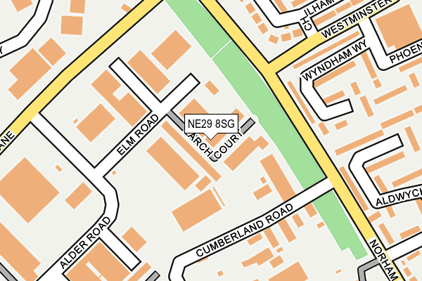 NE29 8SG map - OS OpenMap – Local (Ordnance Survey)