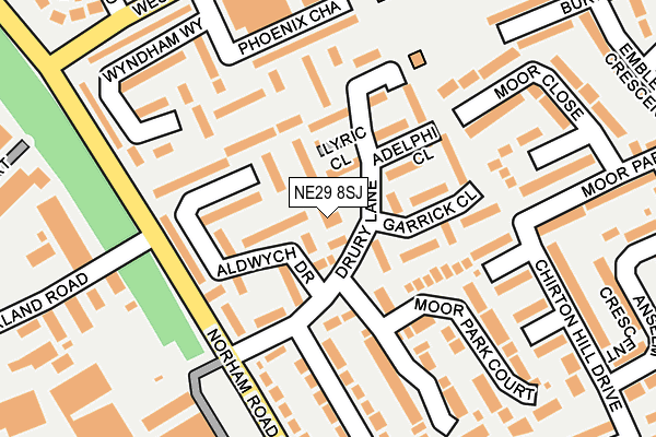 NE29 8SJ map - OS OpenMap – Local (Ordnance Survey)
