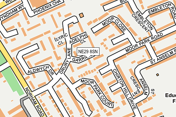 NE29 8SN map - OS OpenMap – Local (Ordnance Survey)