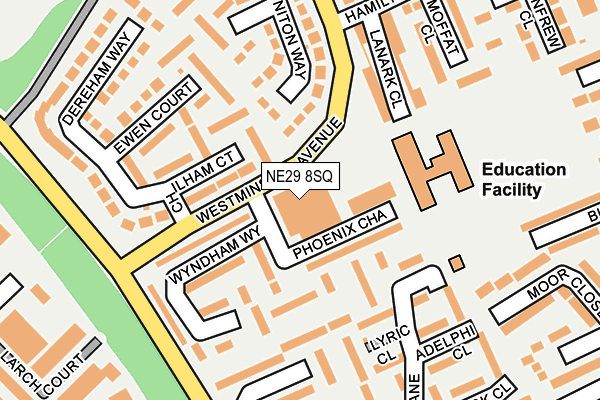 NE29 8SQ map - OS OpenMap – Local (Ordnance Survey)