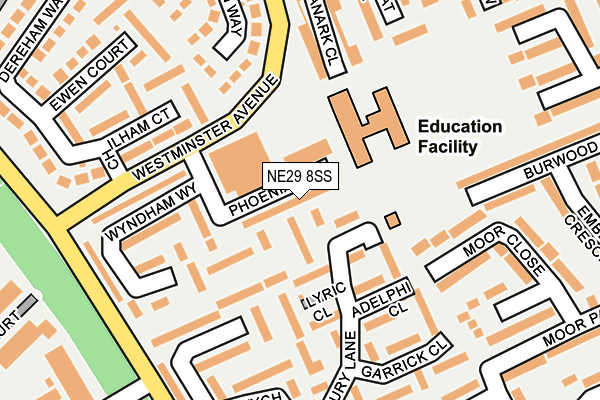 NE29 8SS map - OS OpenMap – Local (Ordnance Survey)