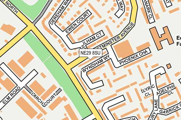 NE29 8SU map - OS OpenMap – Local (Ordnance Survey)
