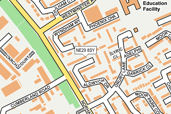 NE29 8SY map - OS OpenMap – Local (Ordnance Survey)