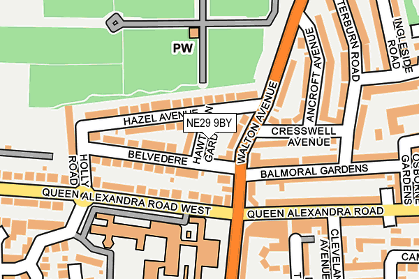 NE29 9BY map - OS OpenMap – Local (Ordnance Survey)