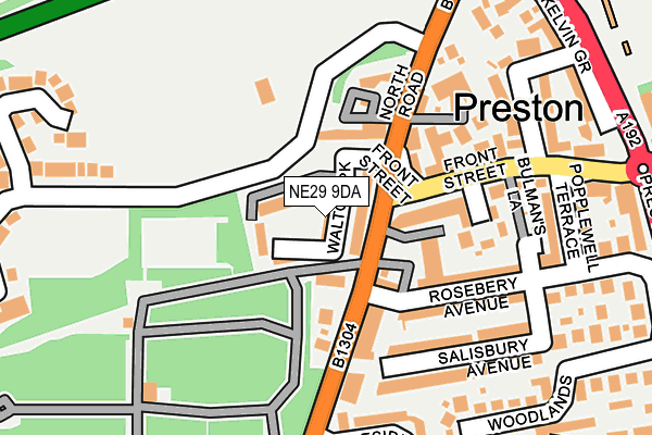 NE29 9DA map - OS OpenMap – Local (Ordnance Survey)