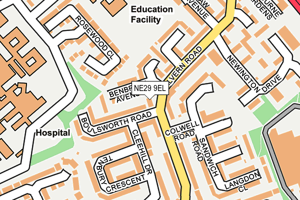 NE29 9EL map - OS OpenMap – Local (Ordnance Survey)