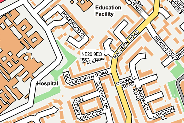 NE29 9EQ map - OS OpenMap – Local (Ordnance Survey)