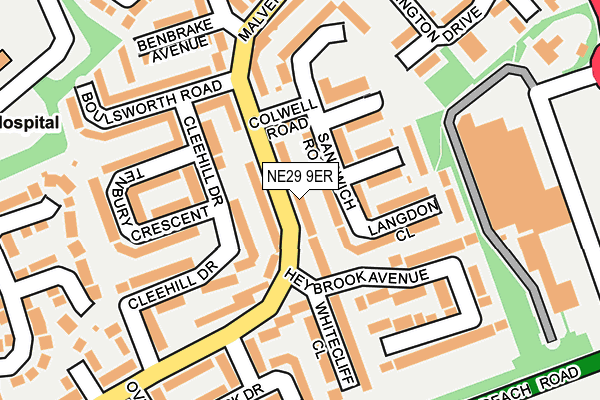 NE29 9ER map - OS OpenMap – Local (Ordnance Survey)