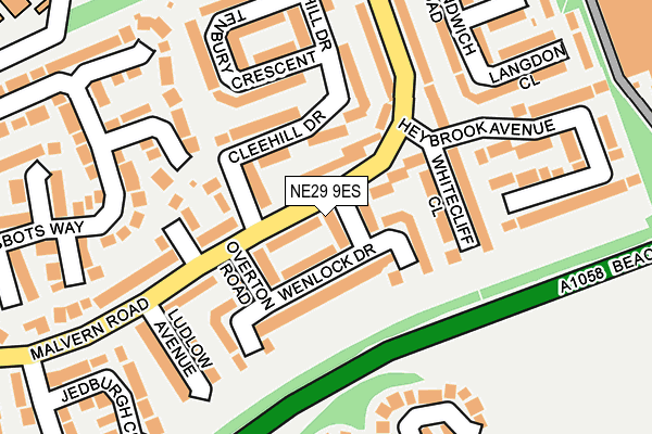 NE29 9ES map - OS OpenMap – Local (Ordnance Survey)