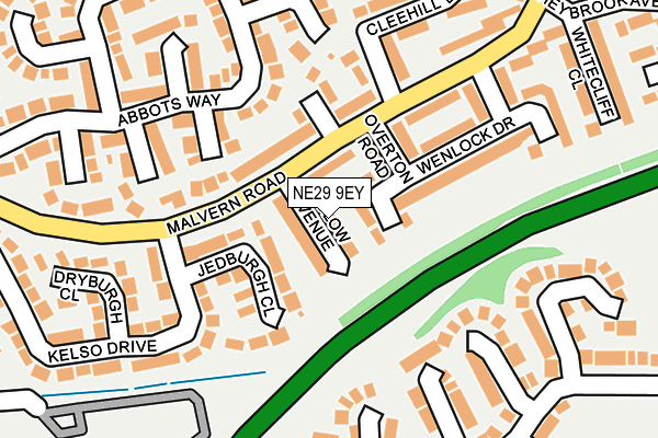 NE29 9EY map - OS OpenMap – Local (Ordnance Survey)