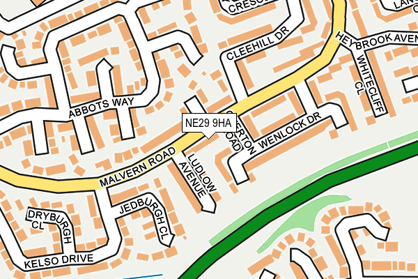 NE29 9HA map - OS OpenMap – Local (Ordnance Survey)