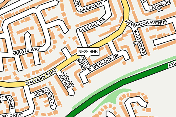 NE29 9HB map - OS OpenMap – Local (Ordnance Survey)