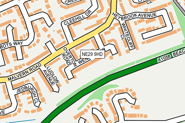 NE29 9HD map - OS OpenMap – Local (Ordnance Survey)