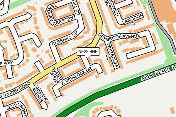 NE29 9HE map - OS OpenMap – Local (Ordnance Survey)
