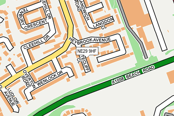 NE29 9HF map - OS OpenMap – Local (Ordnance Survey)