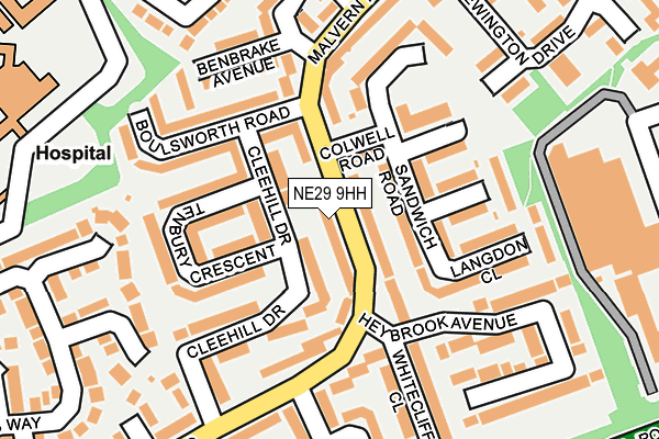 NE29 9HH map - OS OpenMap – Local (Ordnance Survey)
