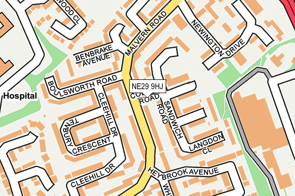 NE29 9HJ map - OS OpenMap – Local (Ordnance Survey)