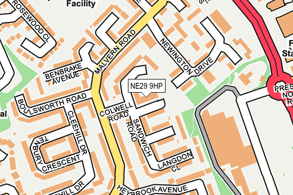 NE29 9HP map - OS OpenMap – Local (Ordnance Survey)