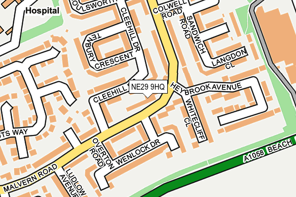 NE29 9HQ map - OS OpenMap – Local (Ordnance Survey)