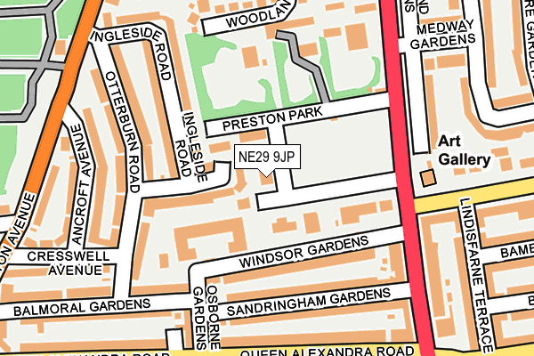 NE29 9JP map - OS OpenMap – Local (Ordnance Survey)