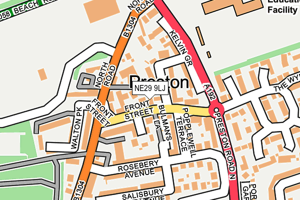 NE29 9LJ map - OS OpenMap – Local (Ordnance Survey)