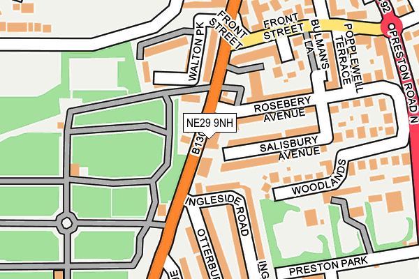 NE29 9NH map - OS OpenMap – Local (Ordnance Survey)