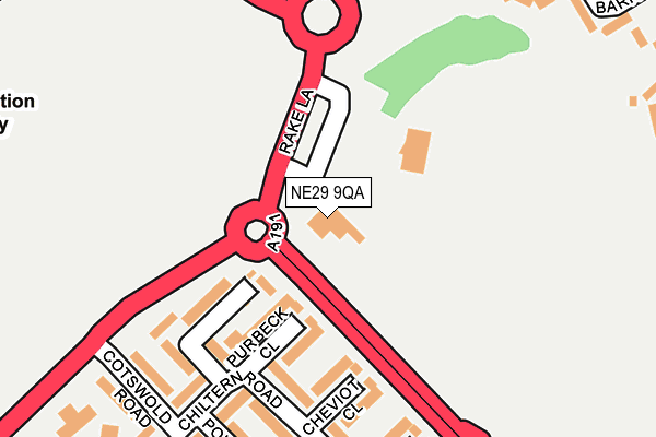 NE29 9QA map - OS OpenMap – Local (Ordnance Survey)