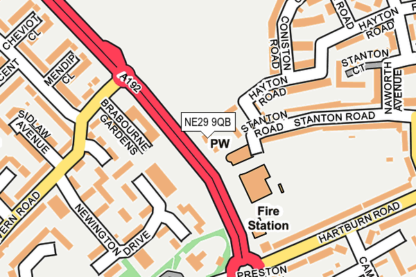 NE29 9QB map - OS OpenMap – Local (Ordnance Survey)