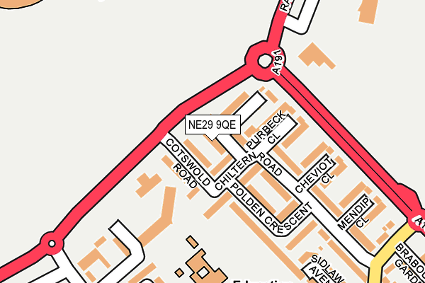 NE29 9QE map - OS OpenMap – Local (Ordnance Survey)