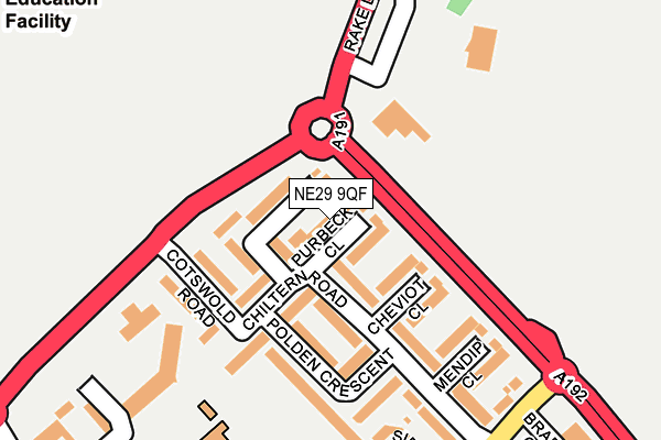 NE29 9QF map - OS OpenMap – Local (Ordnance Survey)