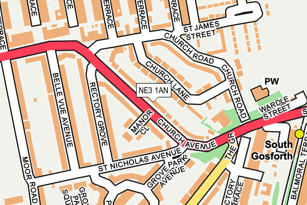 NE3 1AN map - OS OpenMap – Local (Ordnance Survey)