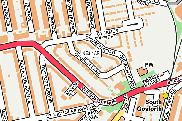 NE3 1AR map - OS OpenMap – Local (Ordnance Survey)