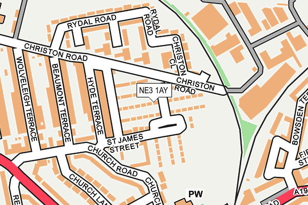 NE3 1AY map - OS OpenMap – Local (Ordnance Survey)