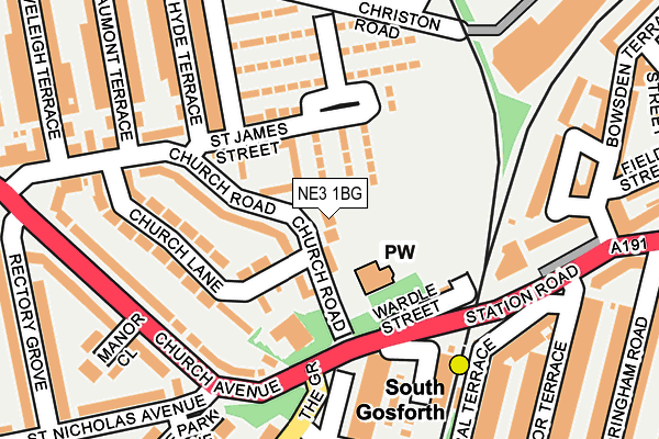 NE3 1BG map - OS OpenMap – Local (Ordnance Survey)