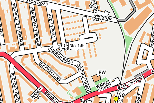 NE3 1BH map - OS OpenMap – Local (Ordnance Survey)