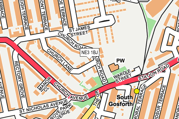 NE3 1BJ map - OS OpenMap – Local (Ordnance Survey)