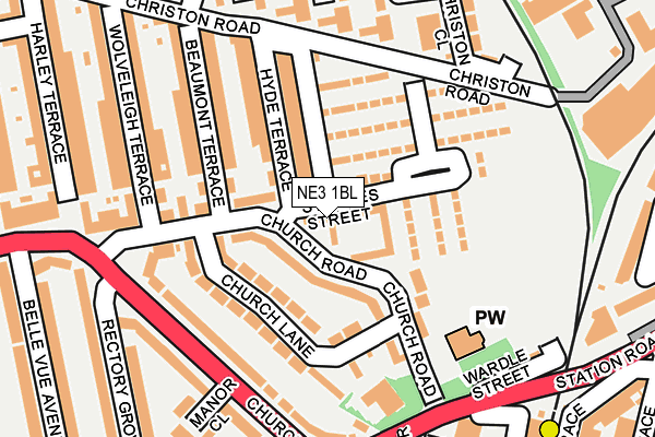 NE3 1BL map - OS OpenMap – Local (Ordnance Survey)