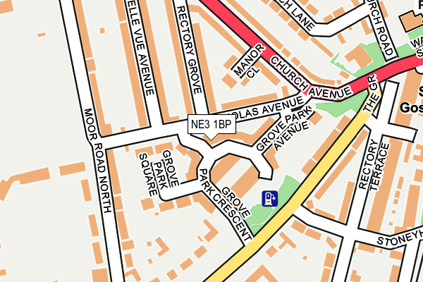 NE3 1BP map - OS OpenMap – Local (Ordnance Survey)