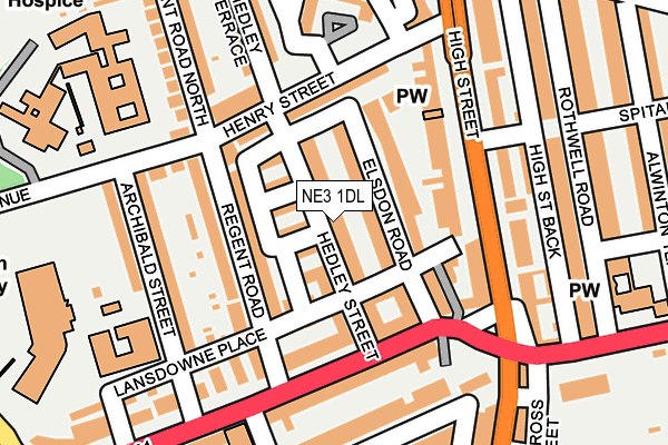 NE3 1DL map - OS OpenMap – Local (Ordnance Survey)