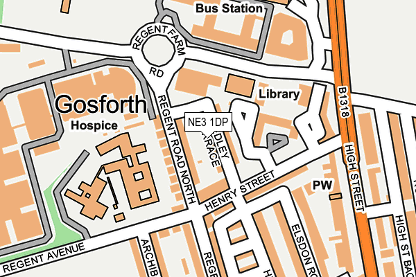 NE3 1DP map - OS OpenMap – Local (Ordnance Survey)