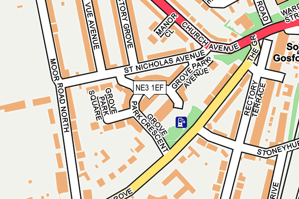 NE3 1EF map - OS OpenMap – Local (Ordnance Survey)