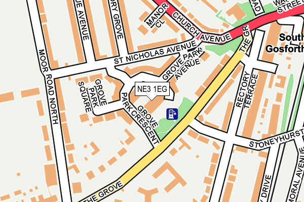 NE3 1EG map - OS OpenMap – Local (Ordnance Survey)