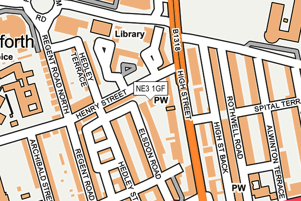 NE3 1GF map - OS OpenMap – Local (Ordnance Survey)