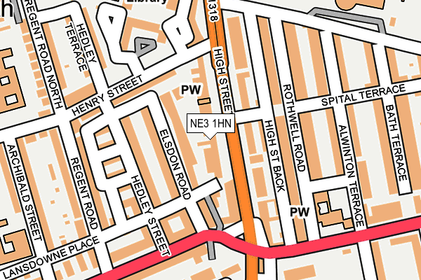 NE3 1HN map - OS OpenMap – Local (Ordnance Survey)