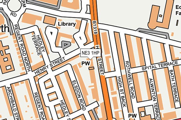 NE3 1HP map - OS OpenMap – Local (Ordnance Survey)